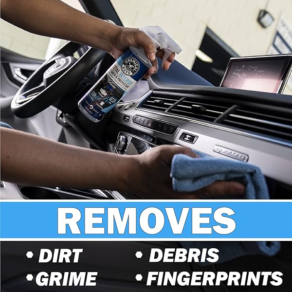 CHEMICAL GUYS TOTAL INTERIOR CLEANER & PROTECTANT INTERIOR CLEANER, CLEANS & PROTECTS LEATHER, VINYL, PLASTIC, RUBBER, GLASS WITH A STREAK-FREE FINISH — CARS, TRUCKS, SUVS, RVS, 16 OZ