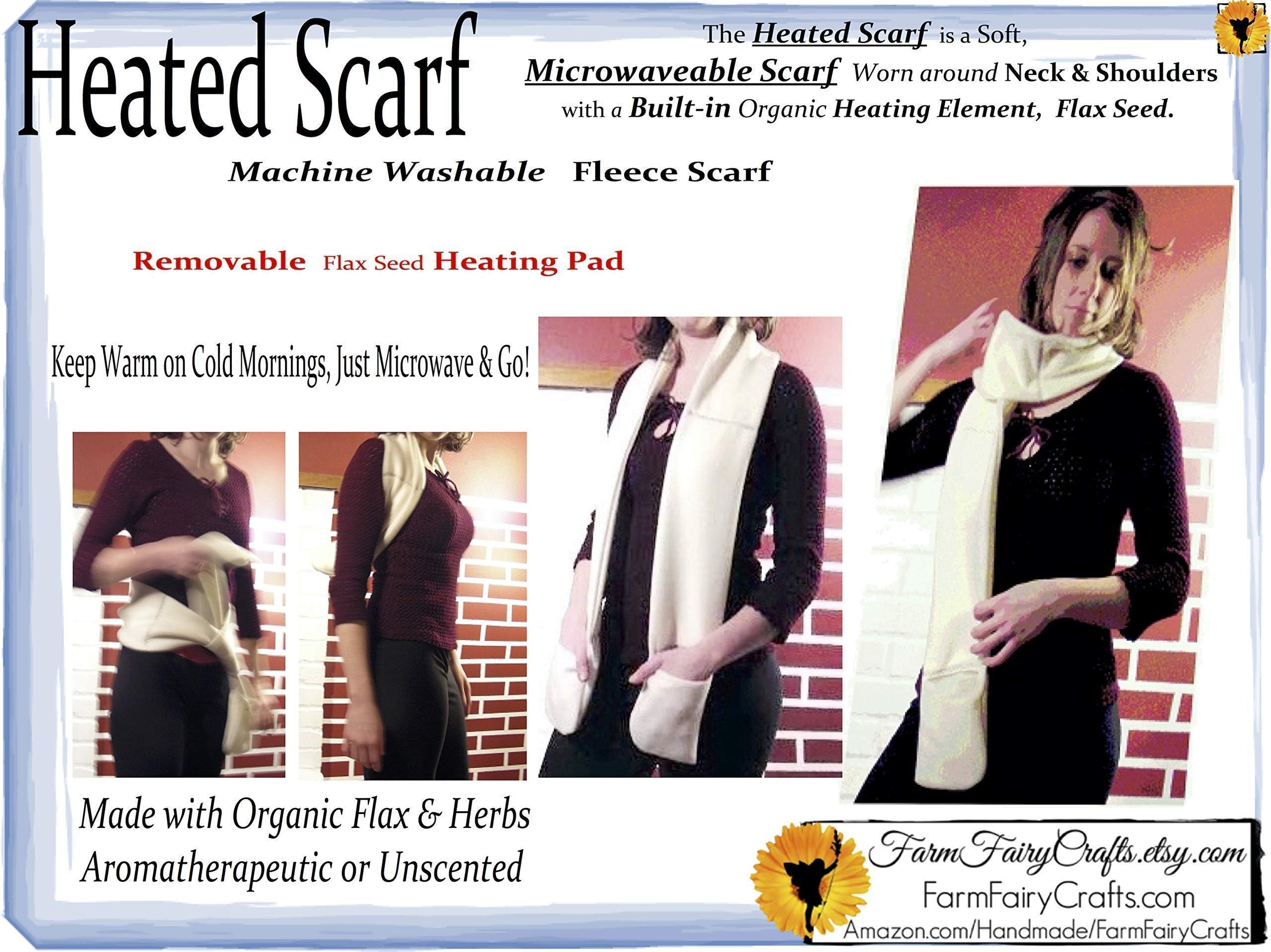 Microwavable Heated Scarf Therapeutic Organic Flax Rice Heating Hot Cold Pad Pack