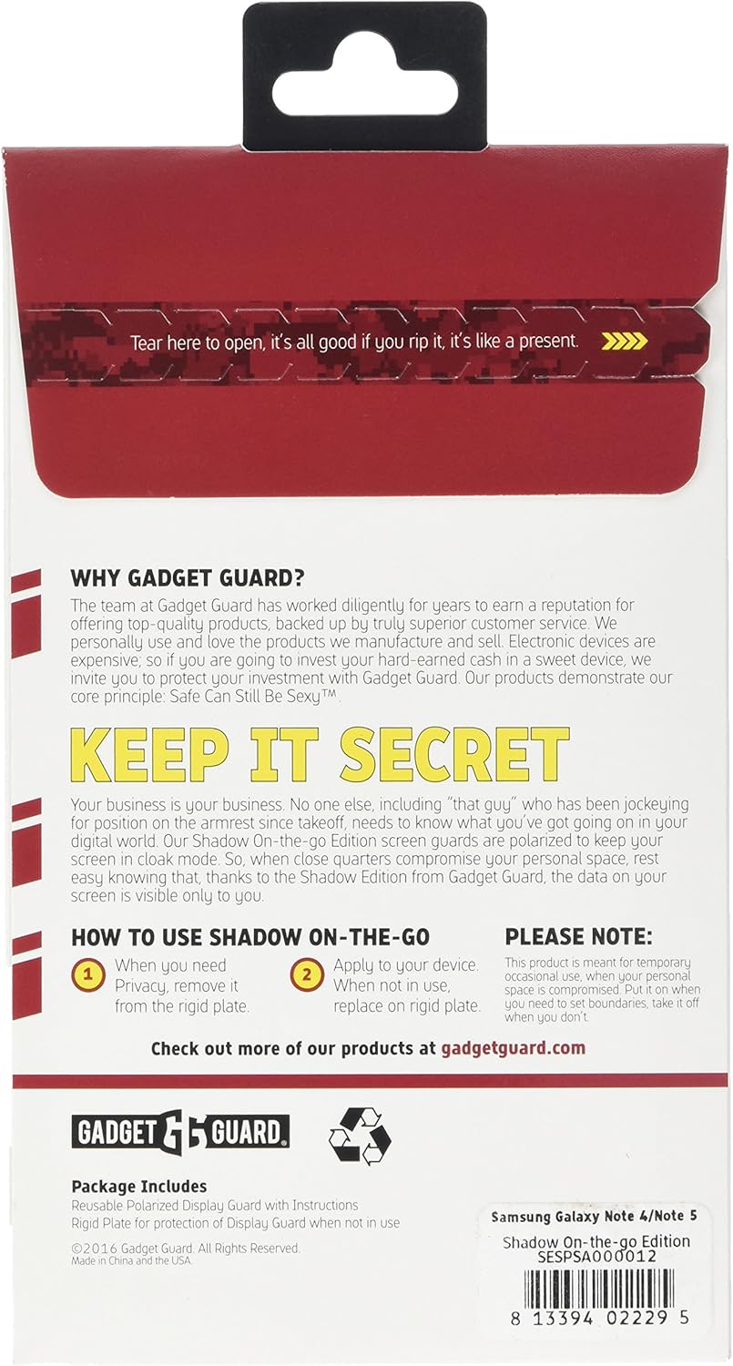 Gadget Guard Shadow On-The-Go Edition Reusable Privacy Display Guard for Samsung Note 5/ Note 4 - Image 3