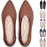 Vipost Knit Ballet Flats for Women, Pointed Toe Foldable Slip On Flats Shoes - Lightweight Breathable Dressy Flats for Work, Travel, Wedding