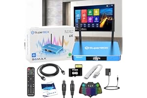 BNTLCV S6 M-A-X with Super 4G RAM, 64G ROM Storage, Boxing with Voice Remote, USB Hub, 2X64G TF Card, Audio Cable, Backlit Keyboard, Easy Setup Guide