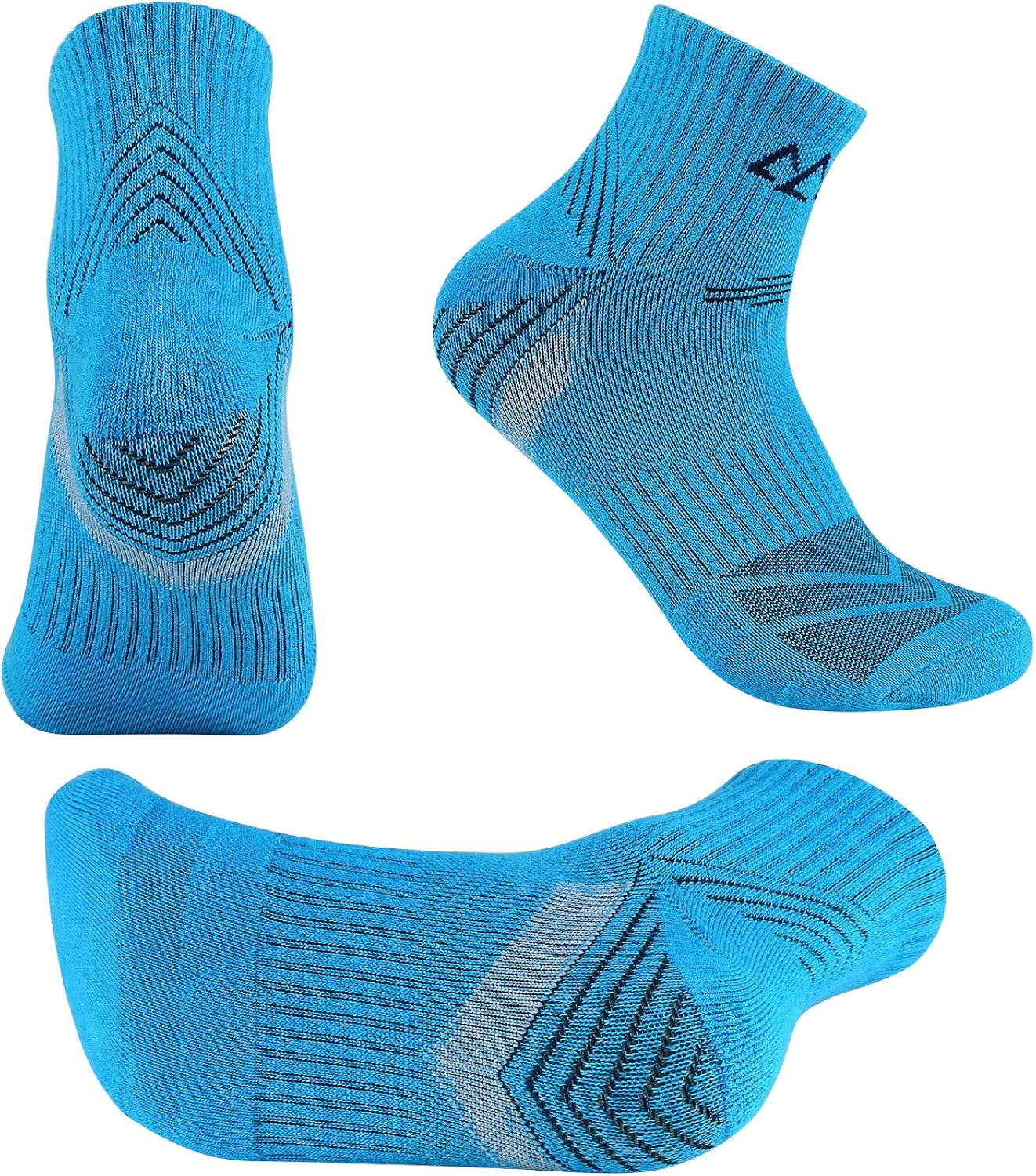 innotree 5 Pack Men's Cushioned Hiking Walking Running Socks,Moisture Wicking Blister Resist Multi Performance Padded Quarter Crew Ankle Athletic Socks Outdoor Trekking: Clothing