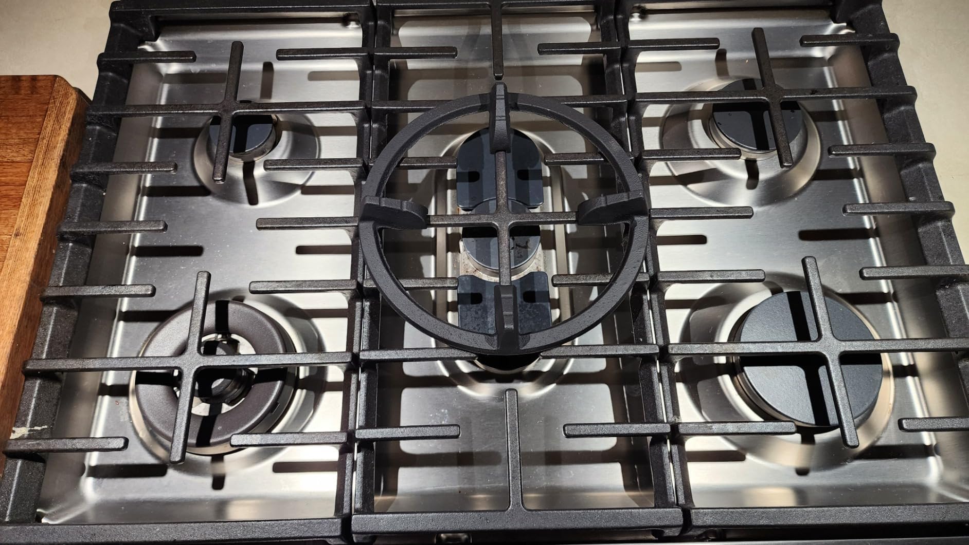 MCAMPAS Cast Iron Wok Ring - Non Slip Burner Ring Support for Round Bottom Wok, Fits Samsung, GE, Kitchenaid, LG, Whirlpool, Frigidaire, Kenmore Gas Stoves