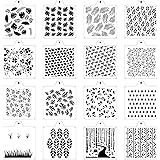 16 Pcs 5.5x5.5in Cookie Stencil Baking Stencils for Royal Icing Cookies, Airbrush Cookies;Stencil Genie Stencils,Leaves Backg
