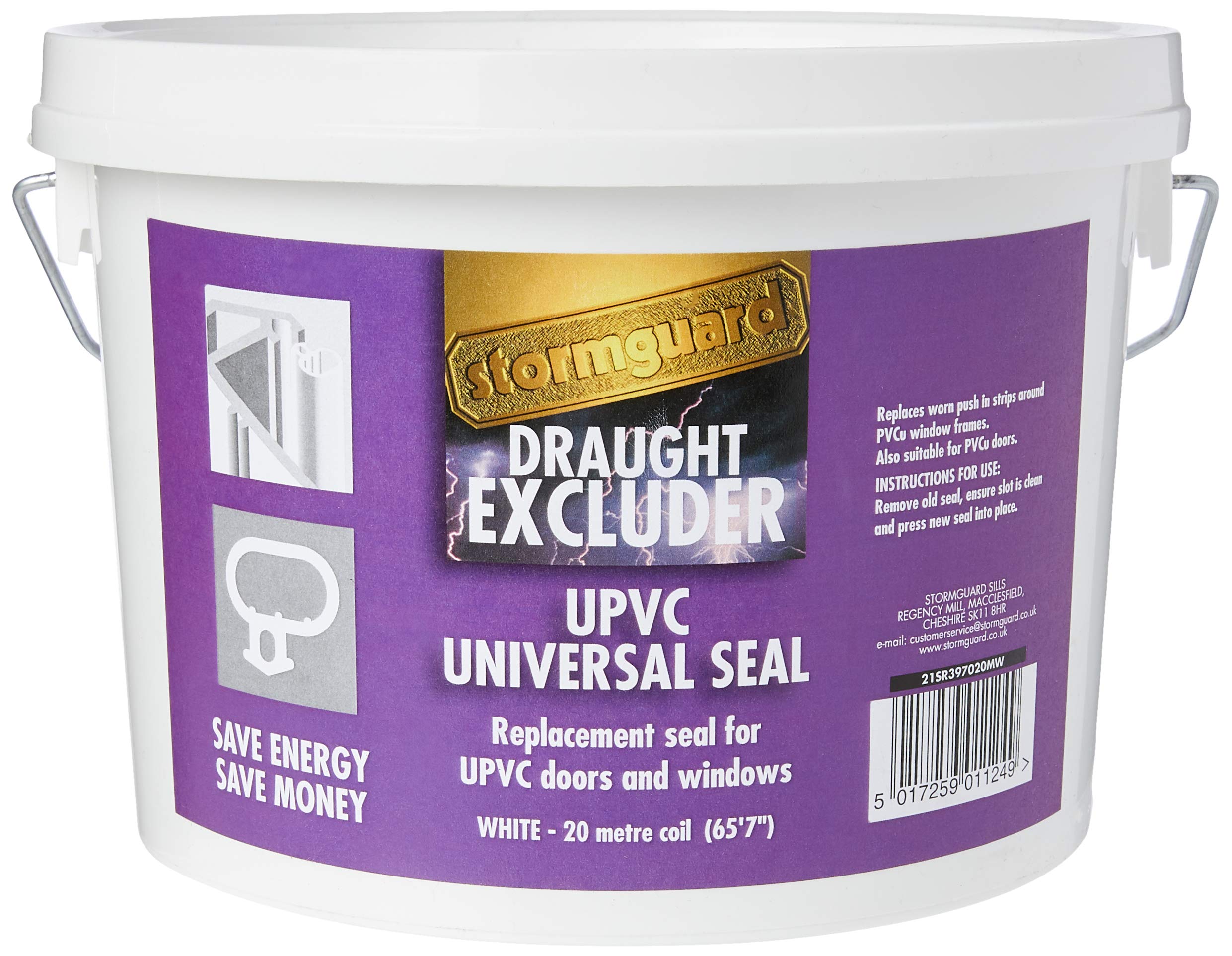 STORMGUARD 21SR397020MW UPVC Replacement Push in Seal White 20M