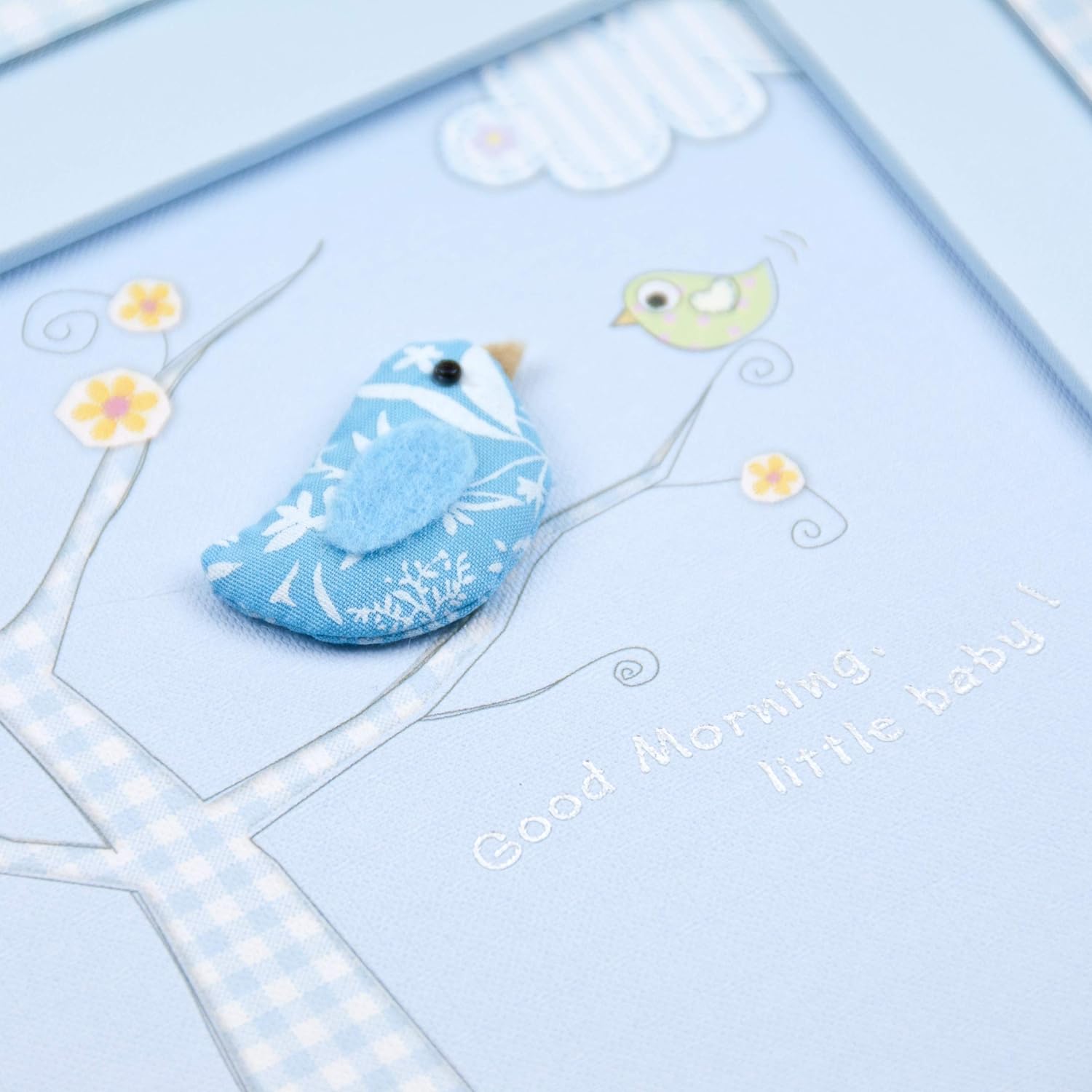 Mousehouse Gifts Picture Frame Pastel Blue Little Bird Design Wall Hanging Framed Picture for Baby Boys Nursery or Bedroom - Image 5