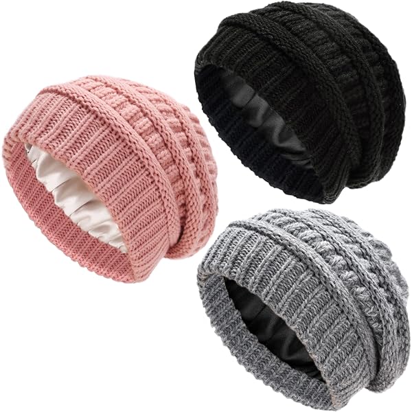 XRDSS Satin Lined Slouchy Beanie - Cable Knit Winter Hat For Women & Men, Warm Acrylic With Silk Lining (Green) - View #6