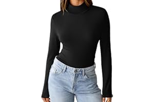 GKBK Womens Long Sleeve Shirts Mock Turtleneck Fall Fashion Basic Thermal Underwear Tops Winter Clothes 2025