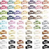 Cindeer 64 Pcs Medium Hair Claw Bulk Hair Clips Set Rectangle Claw Clips Matte Thin Clamps Accessories for Women Girls for Thick(3.35 Inch,Multicolor)