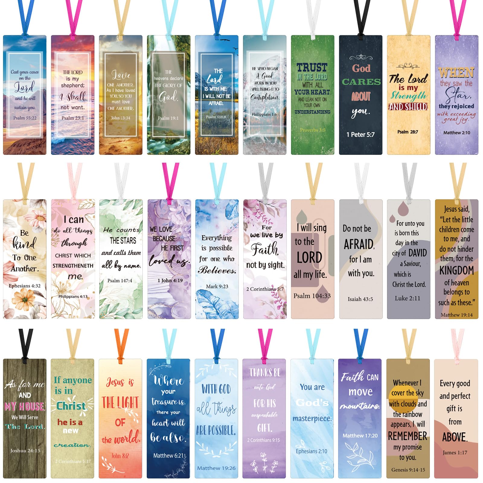 Photo 1 of Chinco 120 Pack Christian Bookmarks Bible Verse Bookmarks with Scripture Religious Inspirational Quotes Bible Cards Easter Sunday School Gifts Church Supplies(Mixed Style)