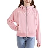 AlisOker Girls Zip Up Cropped Hoodies Teen Long Sleeve Sweatshirts Kids Fall Casual Jacket with Pockets, 7-14 Years