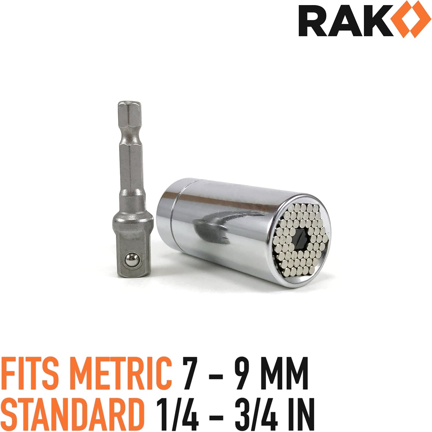 RAK Universal Socket Grip (7-19mm) Multi-Function Ratchet Wrench Power Drill Adapter 2Pc Set - Best Unique Tool Gift for Men, DIY Handyman, Father/Dad, Husband, Boyfriend, Him, Women - - 