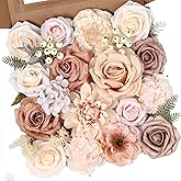 Luckinds Artificial Flowers Combo Box Fake Rose for DIY Floral Arrangements Wedding Bouquets Centerpieces Baby Shower Party Home Decorations Nude Color