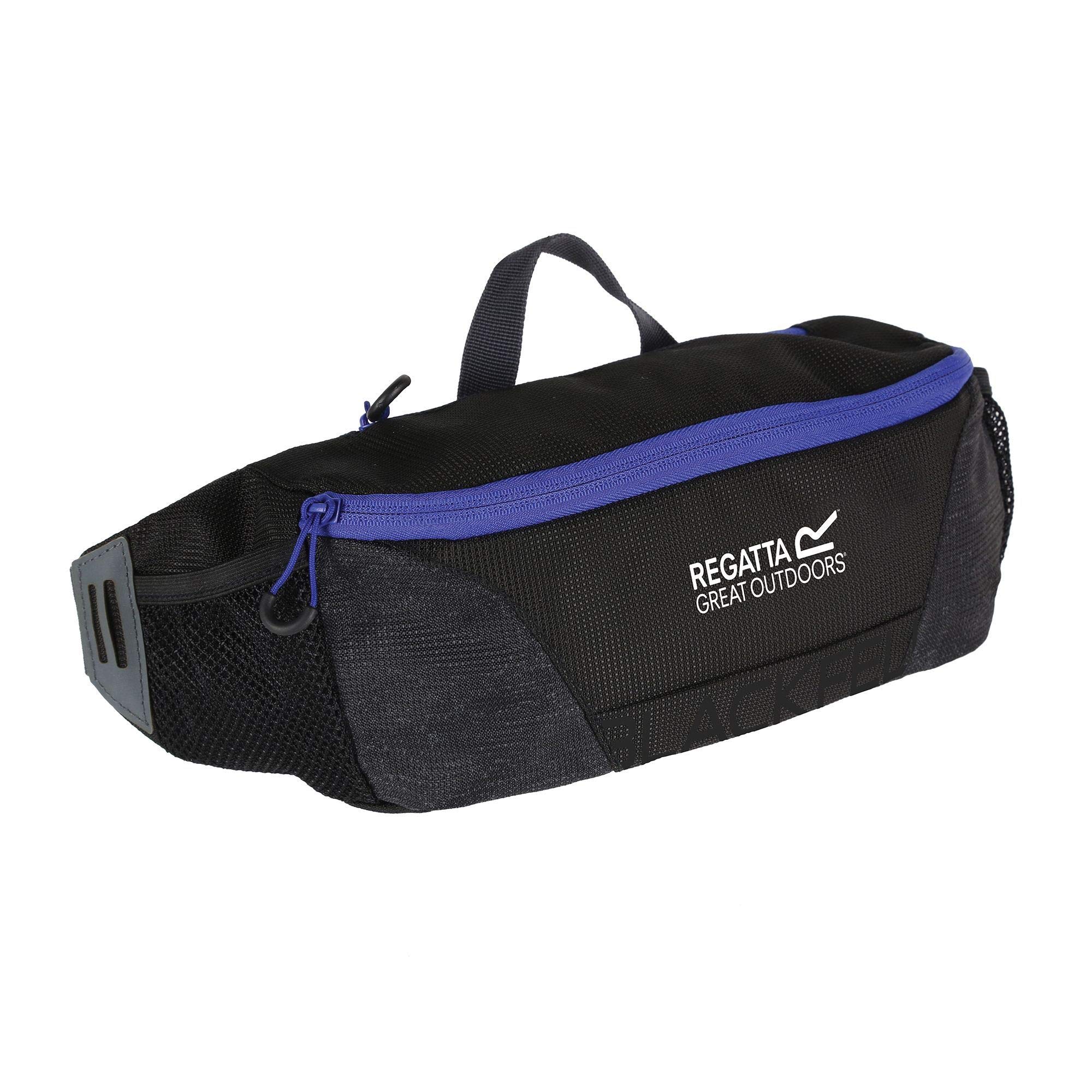 Regatta Men's Blackfell Iii Hip Reflective Hardwearing Padded Travel Waist Pack, Black/Surfspray, Single UK