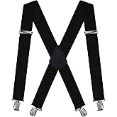 Dibi Suspenders for Men - Adjustable X Back Mens Suspenders with 4 Heavy Duty Strong Clips