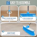 TDBS Soft Broom Indoor Sweeping Brush with Stainless Steel Handle Blue view 6