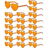 Frienda 20 Pairs Heart Shaped Sunglasses Rimless Candy Color Glasses for Women Men Party Favor