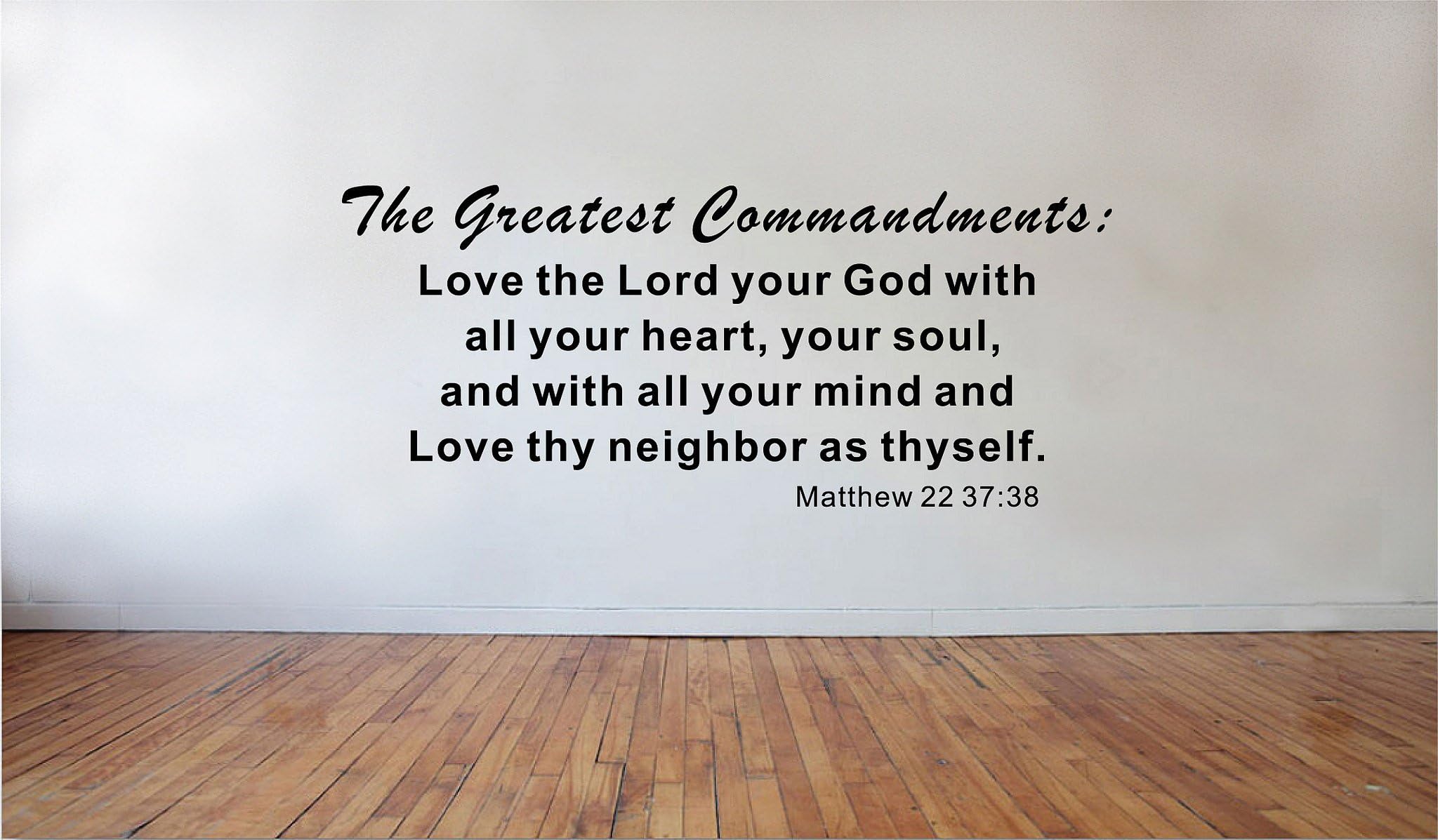 BlinggoThe Greatest Commandments Love Thy Neighbor Wall Quote Bible Scripture Decal