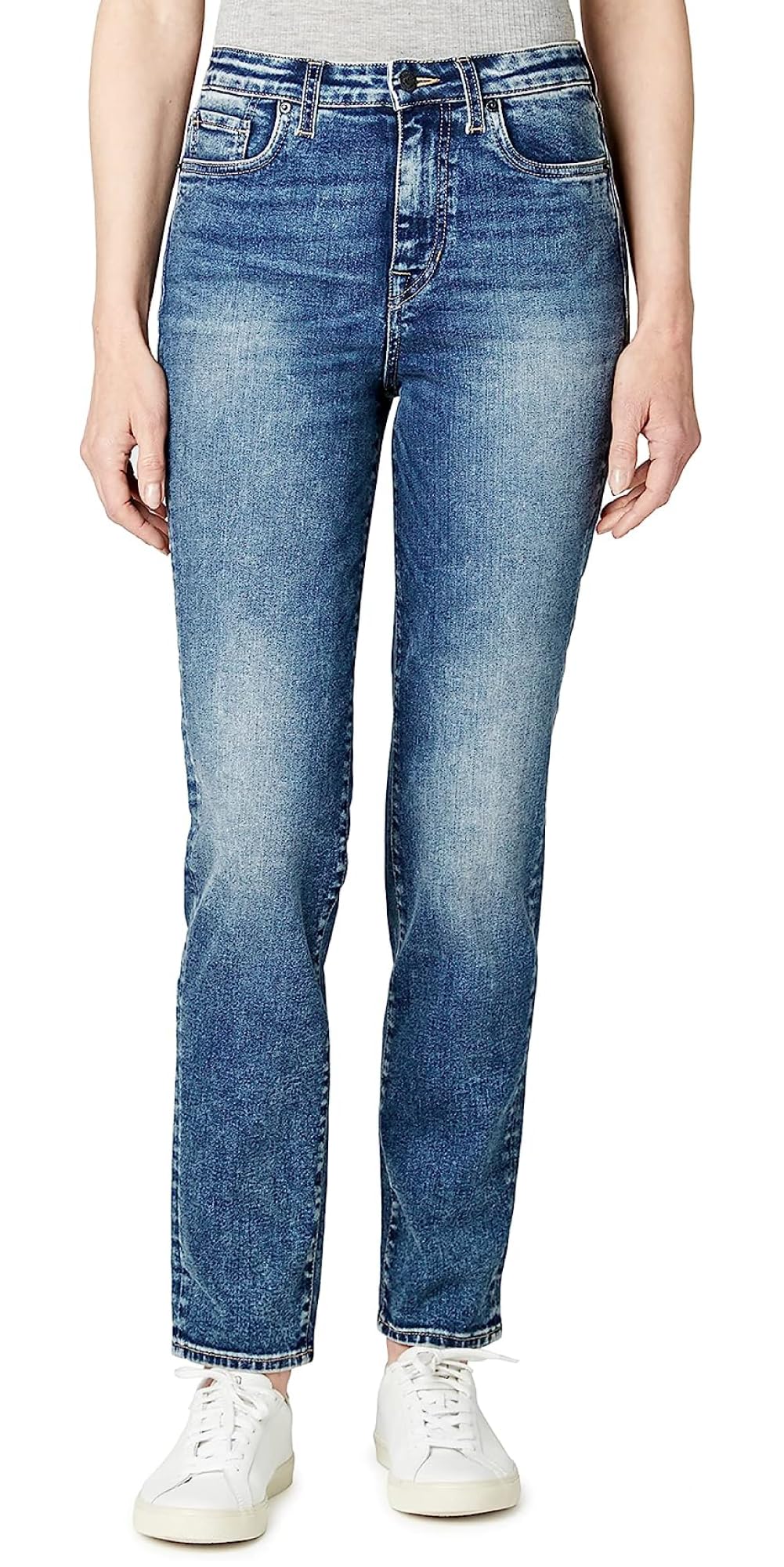 Buffalo David Bitton Women’s Hi Rise Straight Jean, Stonewashed, 26