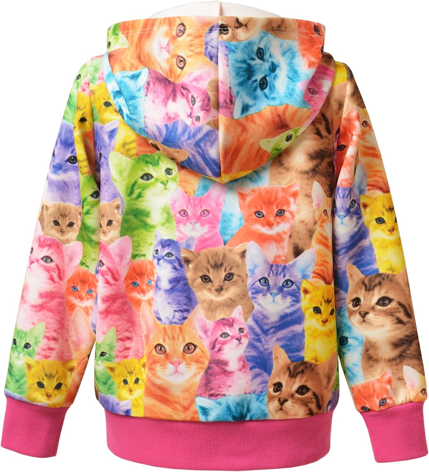 Girls Zip Up Hoodie Jacket Unicorn/Cat Sweatshirt with Pockets: Clothing