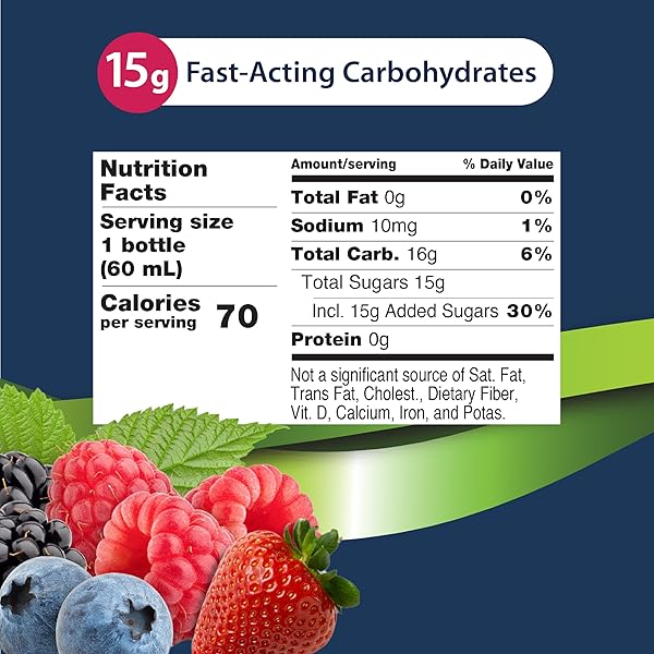 TRUEPLUS GLUCOSE SHOT, MIXED BERRY, 15G FAST-ACTING CARBOHYDRATES, FAT FREE, GLUTEN FREE, BOOST ENERGY, 6 PACK