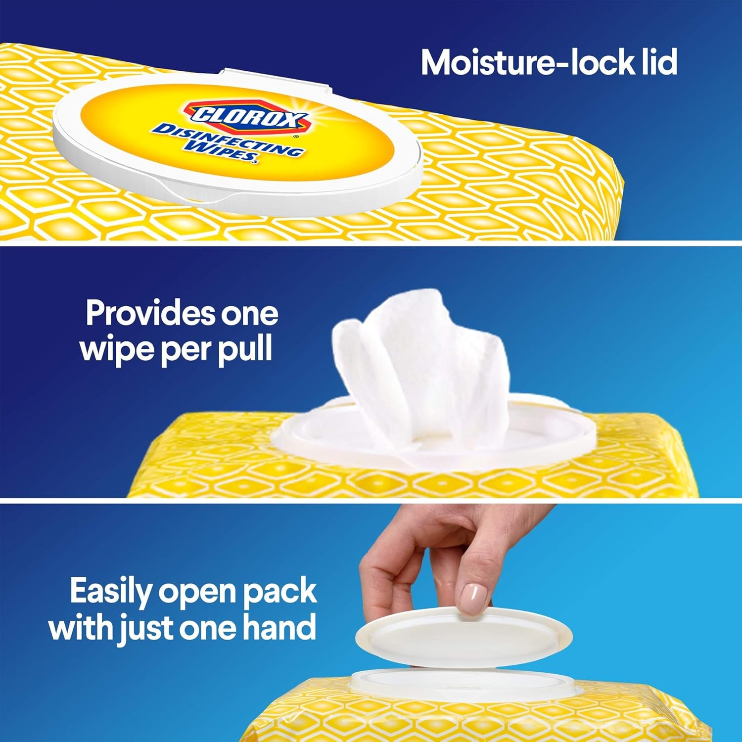 Clorox Disinfecting Bleach Free Cleaning Wipes, 75 Count (Pack of 3): Health & Personal Care