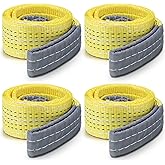 Vincreem 4 Pcs Lift Sling Straps Heavy Duty Web Slings Straps Polyester Nylon for Hoist Car Outdoor Using