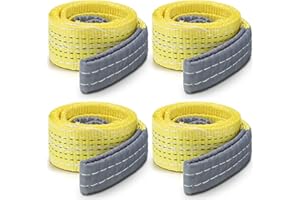 Vincreem 4 Pcs Lift Sling Straps Heavy Duty Web Slings Straps Polyester Nylon for Hoist Car Outdoor Using