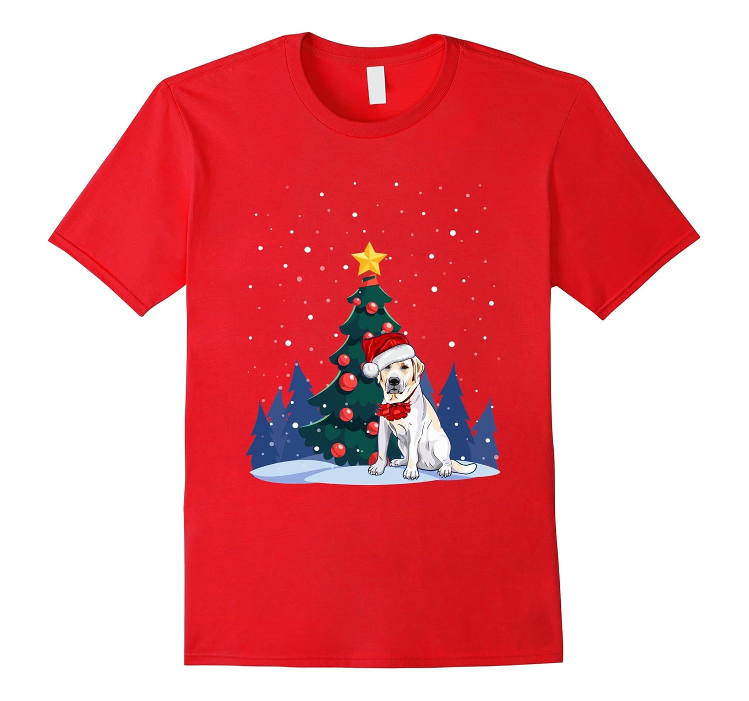 Cute Santa Labrador X-mas Holiday T-shirt-ANZ