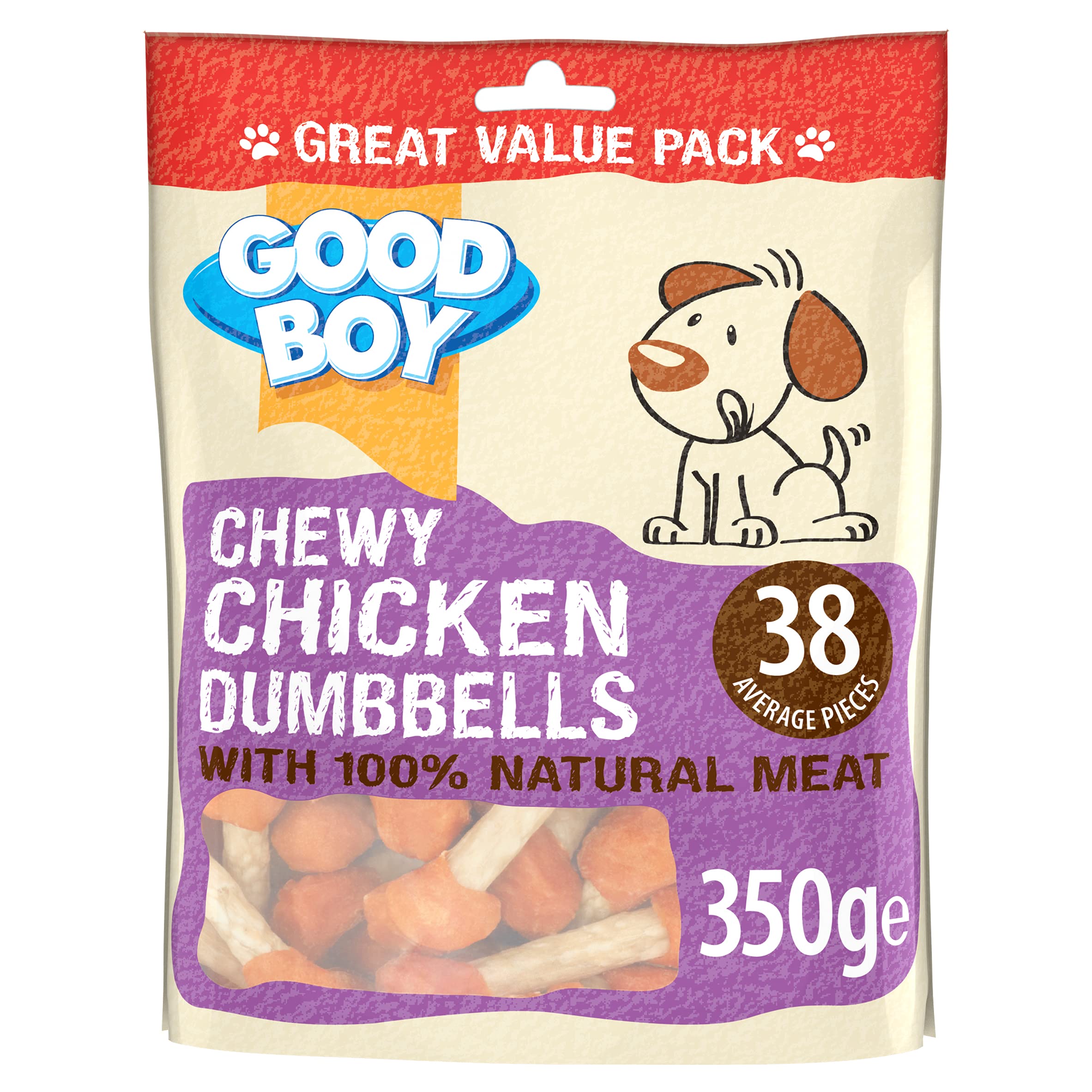 ARM Good Boy Pawsley Chicken Dumbbells 350 g, brown