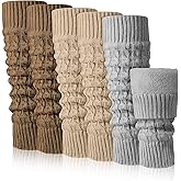 Chuarry 3 Pairs Winter Fleece Lined Leg Warmer for Women Skating Leg Warmer Long Boot Socks for Women Skating Every Day Wear