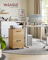 VASAGLE 2-Drawer Filing Cabinet Mobile File Cabinet Home Office Straw Yellow view 2