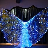 Ragyzity LED Isis Wings Light Up Wings Glow Light Up Belly Dance Costumes, Led Butterfly Wings for Halloween Christmas