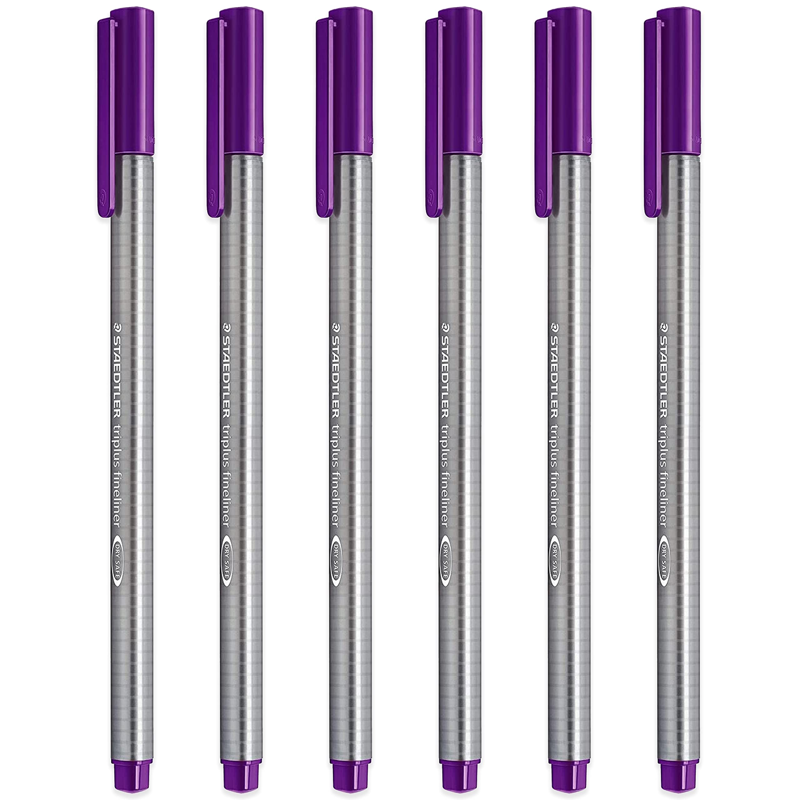 STAEDTLER 334 Triplus Fineliner Superfine Point Pens - 0.3mm - Violet - Pack of 6