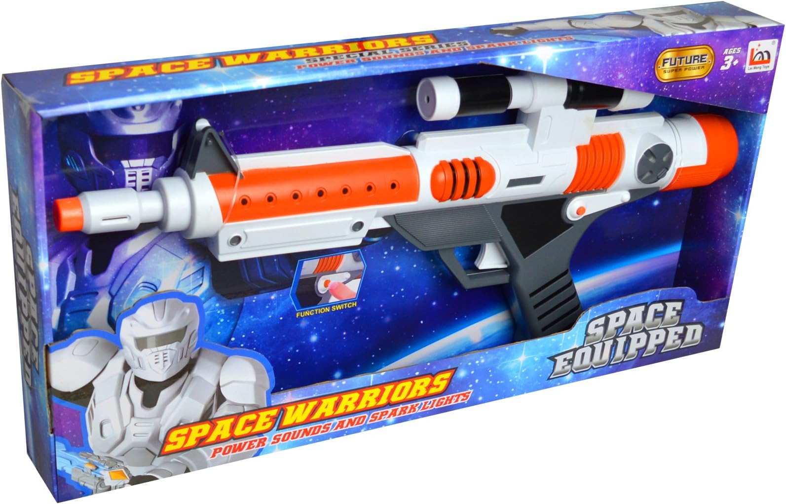 Flashing Real Lights and Sound Action Space Shots Army Toy Rifle Gun with Tactical Scope