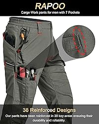 Rapoo Work Pants for Men Cargo Hiking Tactical Army