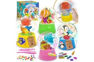 GraceDuck Kids Crafts DIY Snow Globe Kit - Arts and Crafts for Kids Ages 4-8 - Crafts for Kids Ages 8-12 Activities for Girls & Boys Ages 6 7 8 9 10 11 12 - STEM Toys Christmas Birthday Gifts