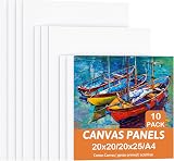 Koncci Canvas for Painting Set of 10 20x20cm 20x25cm A4 Cotton Acid-Free view 1