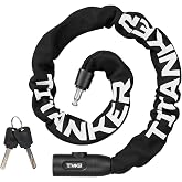 Titanker Heavy Duty Bicycle Lock Chain with Keys - 3 Feet Anti-Theft Lock for Bikes, Motorcycles, Doors, Gates, Fences, Grills (6mm Thick)