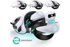 MOCAGEN Head Strap for Meta Quest 3/Quest 3S with Battery, Balanced & Extra 4H for Oculus Quest 2 Head Strap, Double Adjustament Dials, Enhanced Comfort