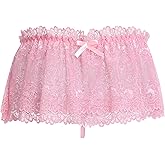 ABAFIP Men Crossdressing Sissy Lace Lingerie Skirted Panties Low Waist Mesh Sheer G-string Briefs Bikini Underwear