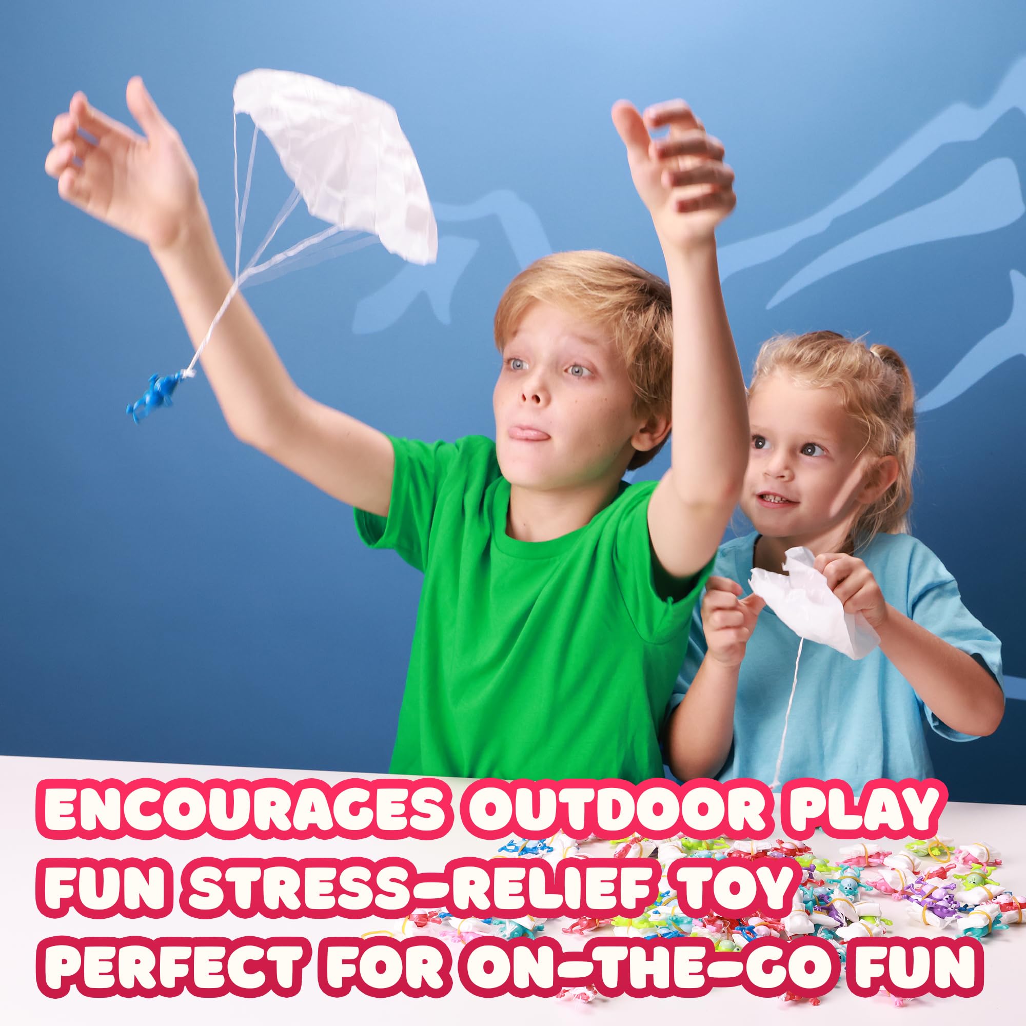 Entervending Parachute Toys for Kids - Pack of 12 Multicolor Monkey Paratrooper Toy - Flying Toys for Boys & Girls - Party Favors & Summer Activities