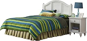 Bermuda Brushed White King Headboard and Night Stand by Home Styles