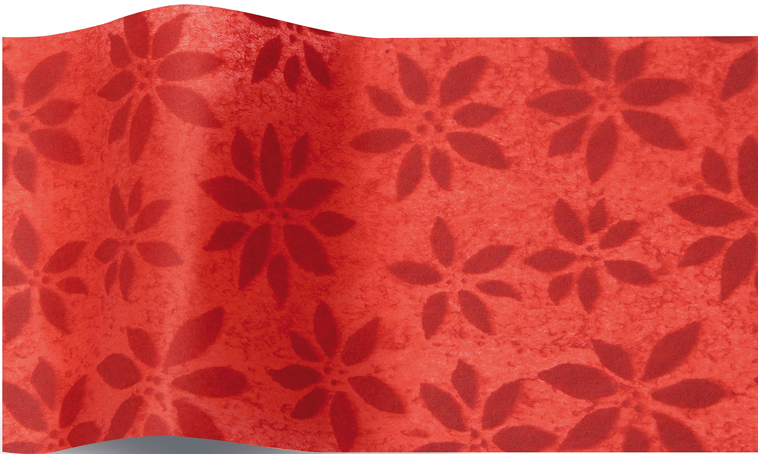 Poinsettia watermarked Red ChristmasTissue suttons Printed Patterned Tissue Wrapping Paper Luxury 5 Sheets