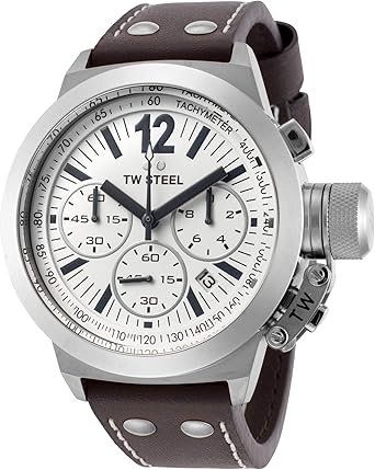 TW Steel CE 1007 - Reloj cronógrafo de caballero con correa de piel marrón