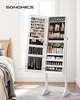 SONGMICS Jewellery Cabinet Armoire Lockable Freestanding White JJC002W01 view 3