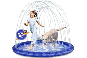 Desuccus Splash Pad, 3-in-1 Sprinkler for Kids Thickness Up to 0.28mm, Outdoor Water Toys Gifts for Toddlers 1-3, Baby Toddler Pool Toys, Boys Girls Dog Sprinkler Pool(Aviation)