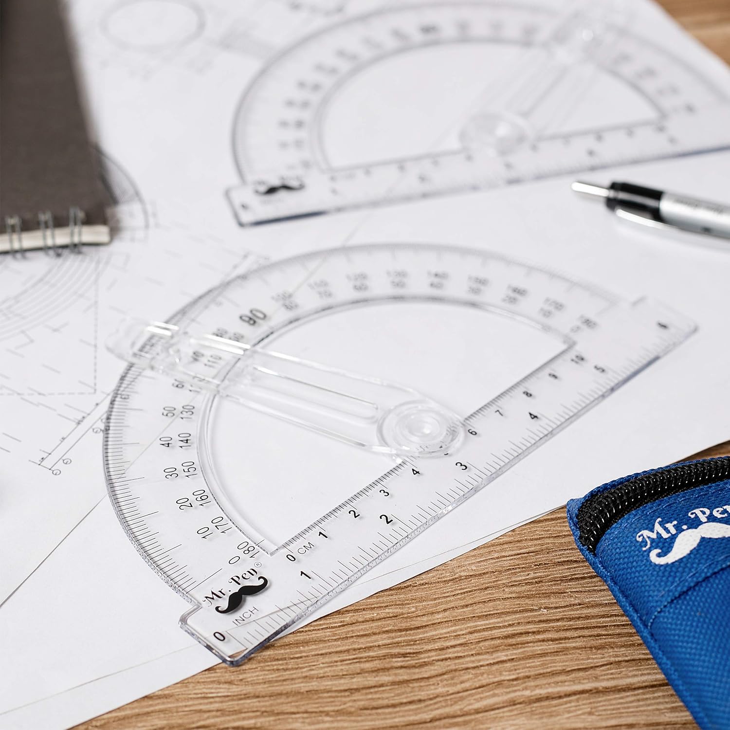 Mr. Pen Protractor, 6 Inches Protractor with Swing Arm, Pack of 3 : Office Products