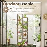 Bamworld Tall Plant Stand 11-Tier Wood Indoor Outdoor Garden Shelf 71.8in view 3