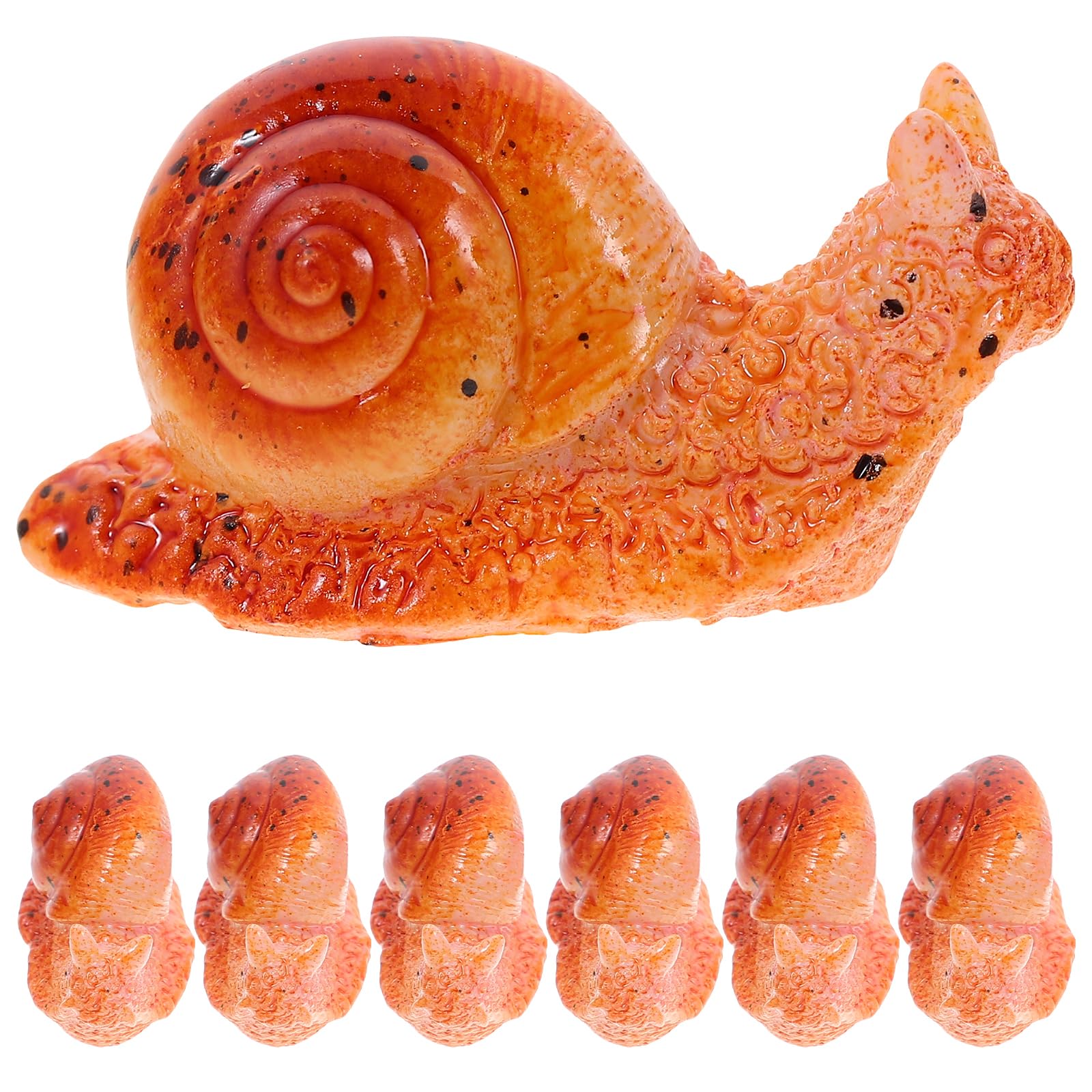 14 Pcs Mini Snail Figurines Resin Garden Ornaments for Bonsai, Terrarium, Dollhouse, Desktop Decor, Light Brown, 1.02 X 0.55 X 0.94 Inches